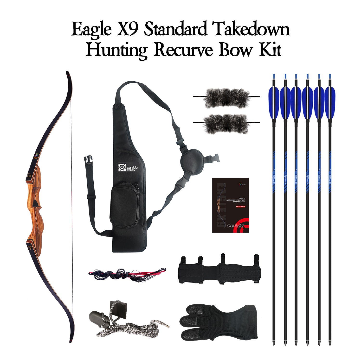 White Smoke Sanlida® Eagle X9 Takedown Recurve Bow Kit SANLIDA
