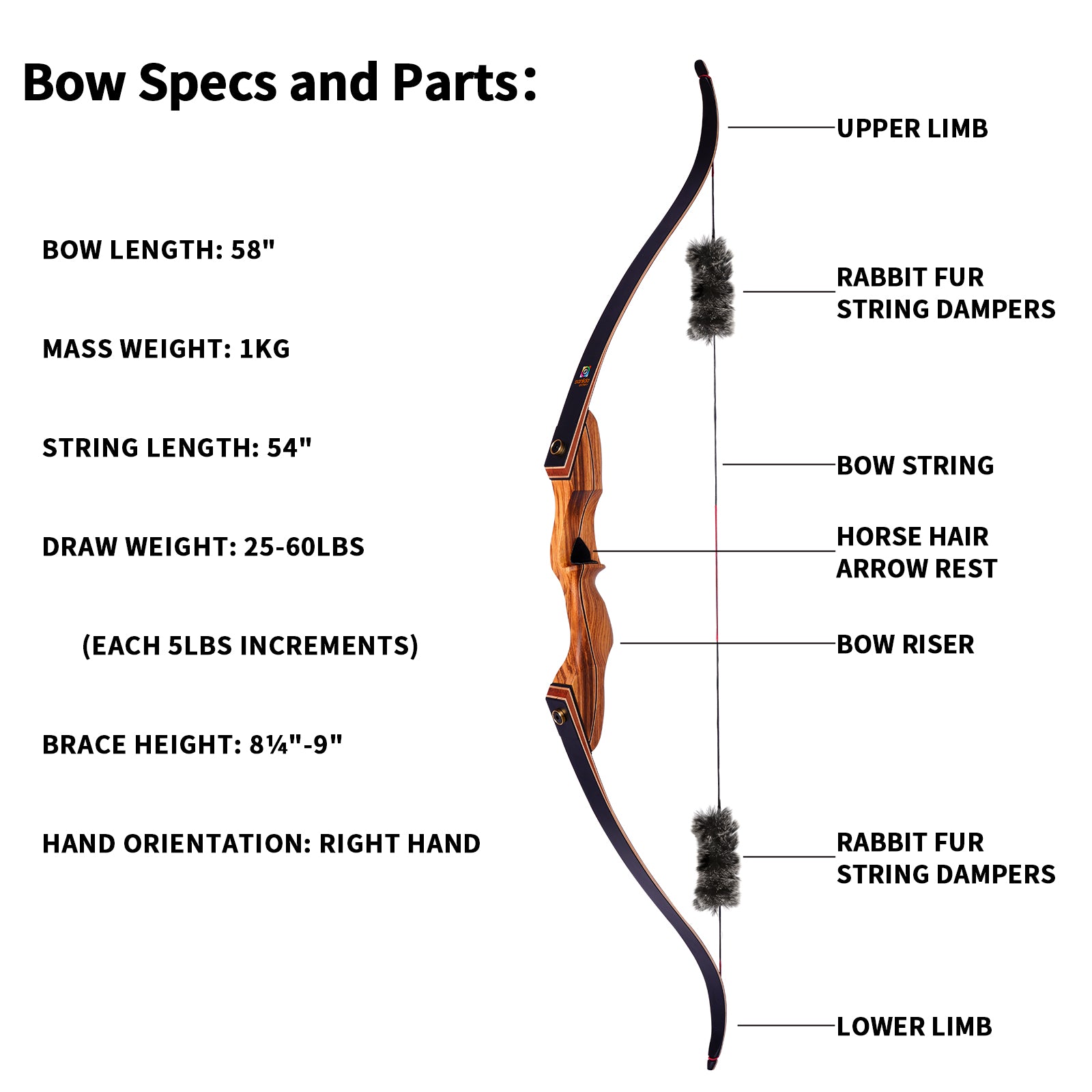 White Smoke Sanlida® Eagle X9 Takedown Recurve Bow Kit SANLIDA