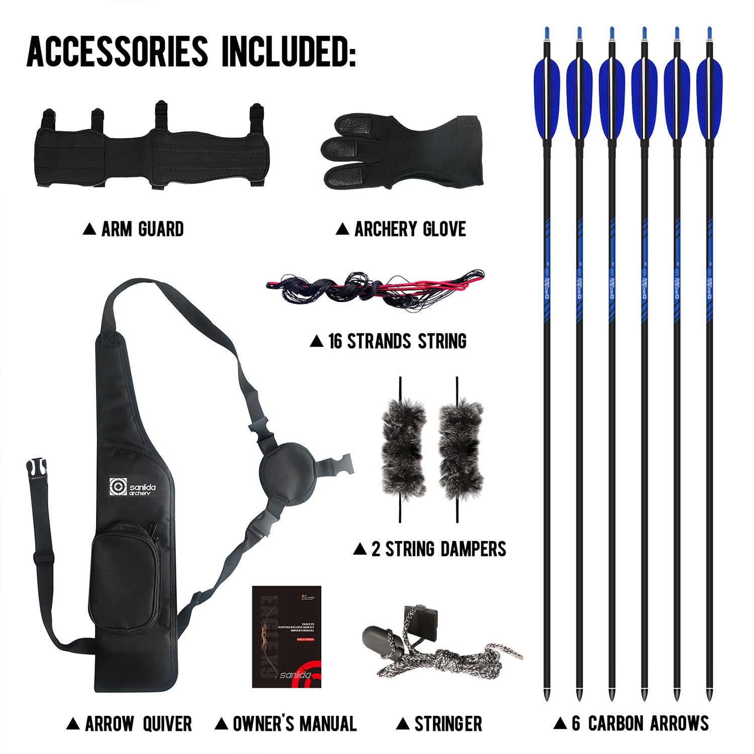 White Smoke Sanlida® Eagle X9 Takedown Recurve Bow Kit SANLIDA