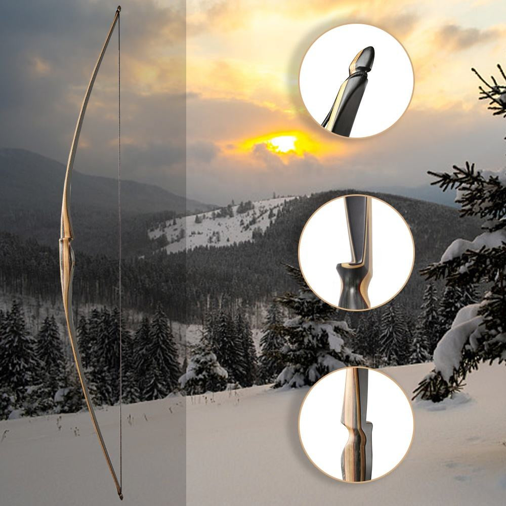 Dark Slate Gray Old Mountain Archery Edge Pro Longbow – 68" Laminated Wood & Fiberglass Traditional Bow (RH/LH) OLD MOUNTAIN