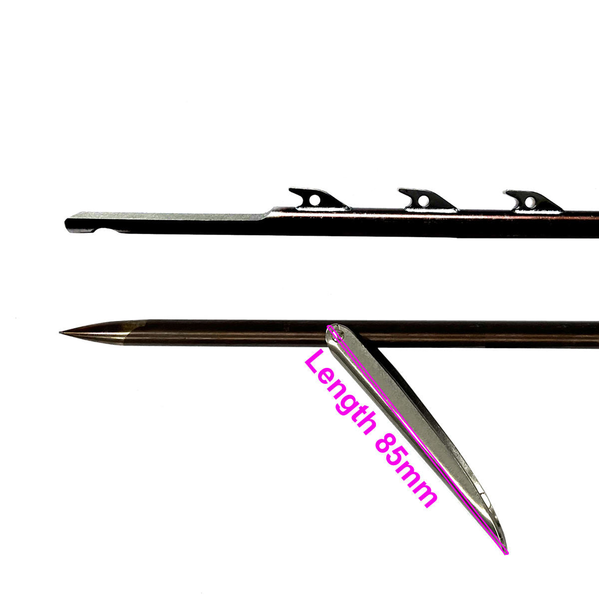 White Smoke 10mm Spearfishing Euro Shark 4-Fin Mono Shaft (100–200cm) – 17-4PH Stainless Steel with 1 Flopper Barb for Speargun INDIAN SLINGSHOT