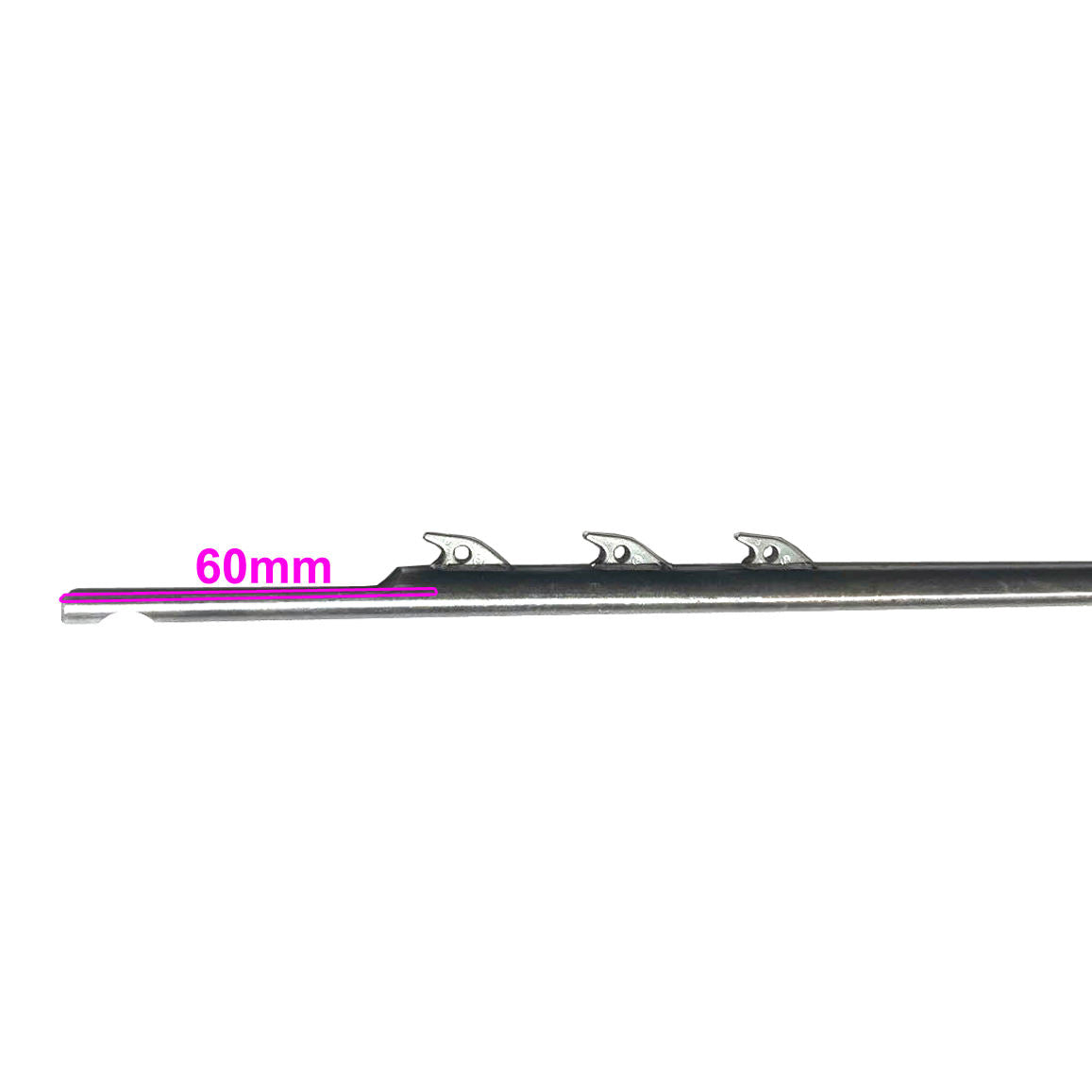 White Smoke 10mm Spearfishing Euro Shark 4-Fin Mono Shaft (100–200cm) – 17-4PH Stainless Steel with 1 Flopper Barb for Speargun INDIAN SLINGSHOT