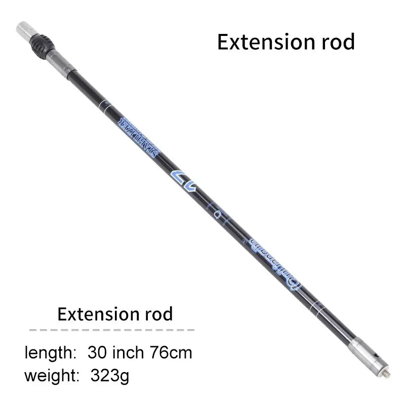 Dark Slate Gray SPG Recurve Bow Stabilizer Set – Carbon Fiber Balance Bar, Side Rods, Extender &amp; V Bar SPG