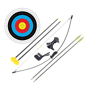 Dark Slate Gray SPG F115 Kids Archery Bow Set — Safe 15LBS Fiberglass Learning Kit SPG