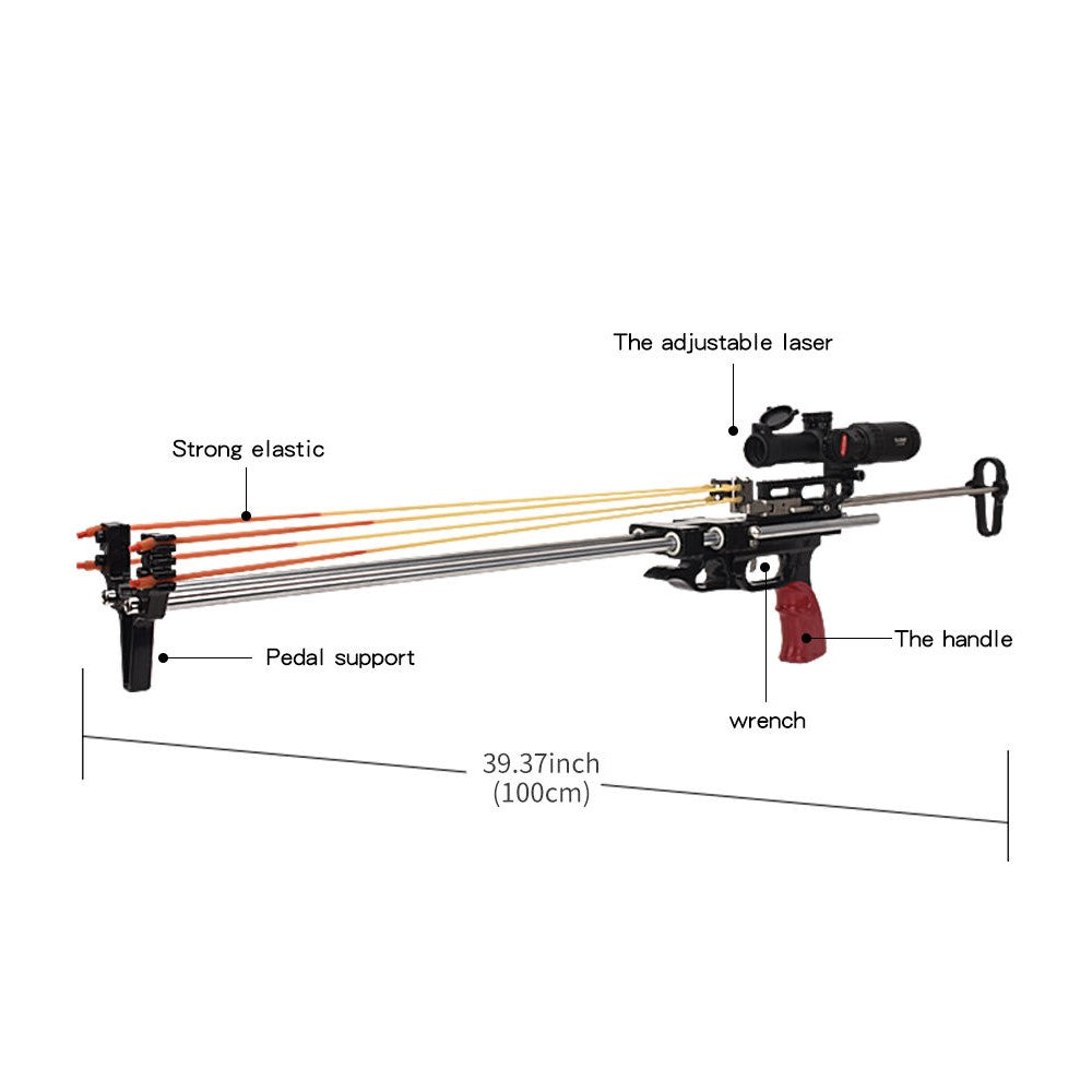 Black Falcon PRO Double Gear Lock Slingshot Rifle Rod For Fishing And Target Practice MARKSMAN