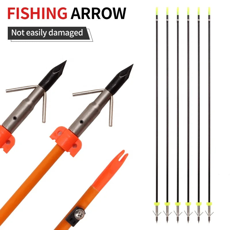 Dark Slate Gray SPG Fiberglass Fishing Arrow – 88cm, Stainless Steel Fish Dart, Black/Orange SPG