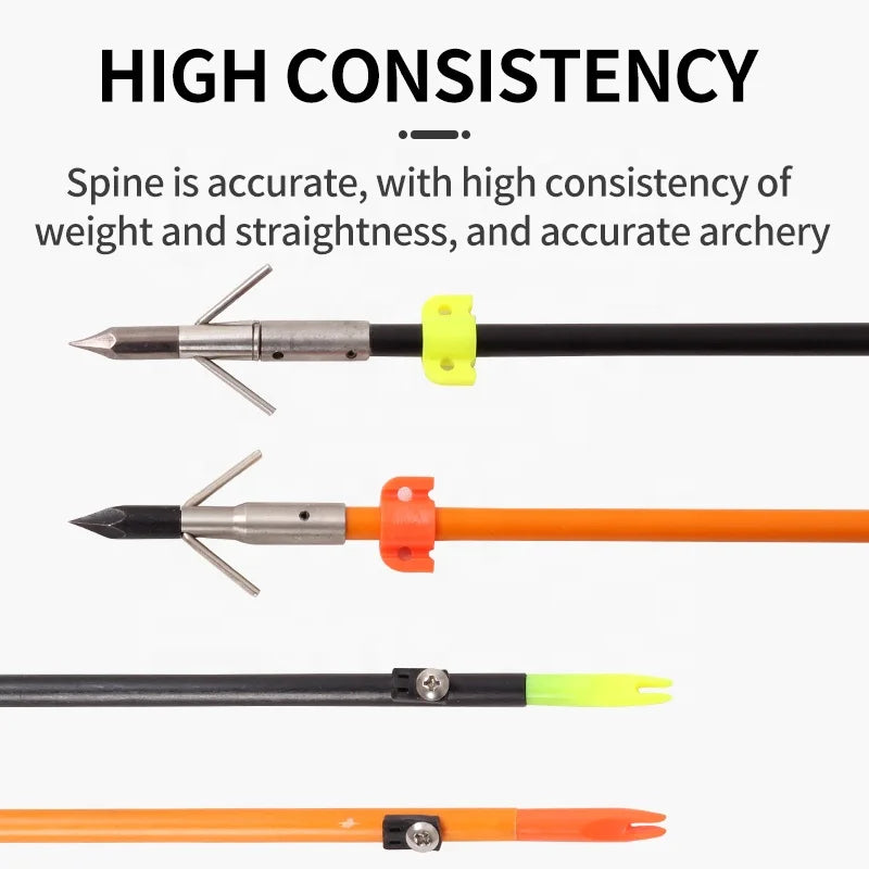Snow SPG Fiberglass Fishing Arrow – 88cm, Stainless Steel Fish Dart, Black/Orange SPG