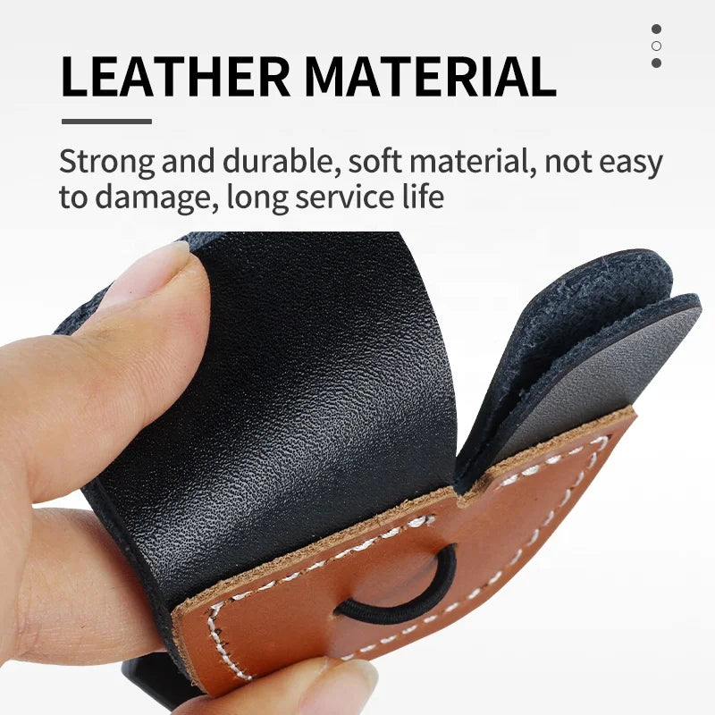 Dark Slate Gray SPG Finger Guard Leather Archery Tab – Comfortable Protective Gear SPG