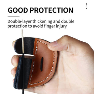 Black SPG Finger Guard Leather Archery Tab – Comfortable Protective Gear SPG