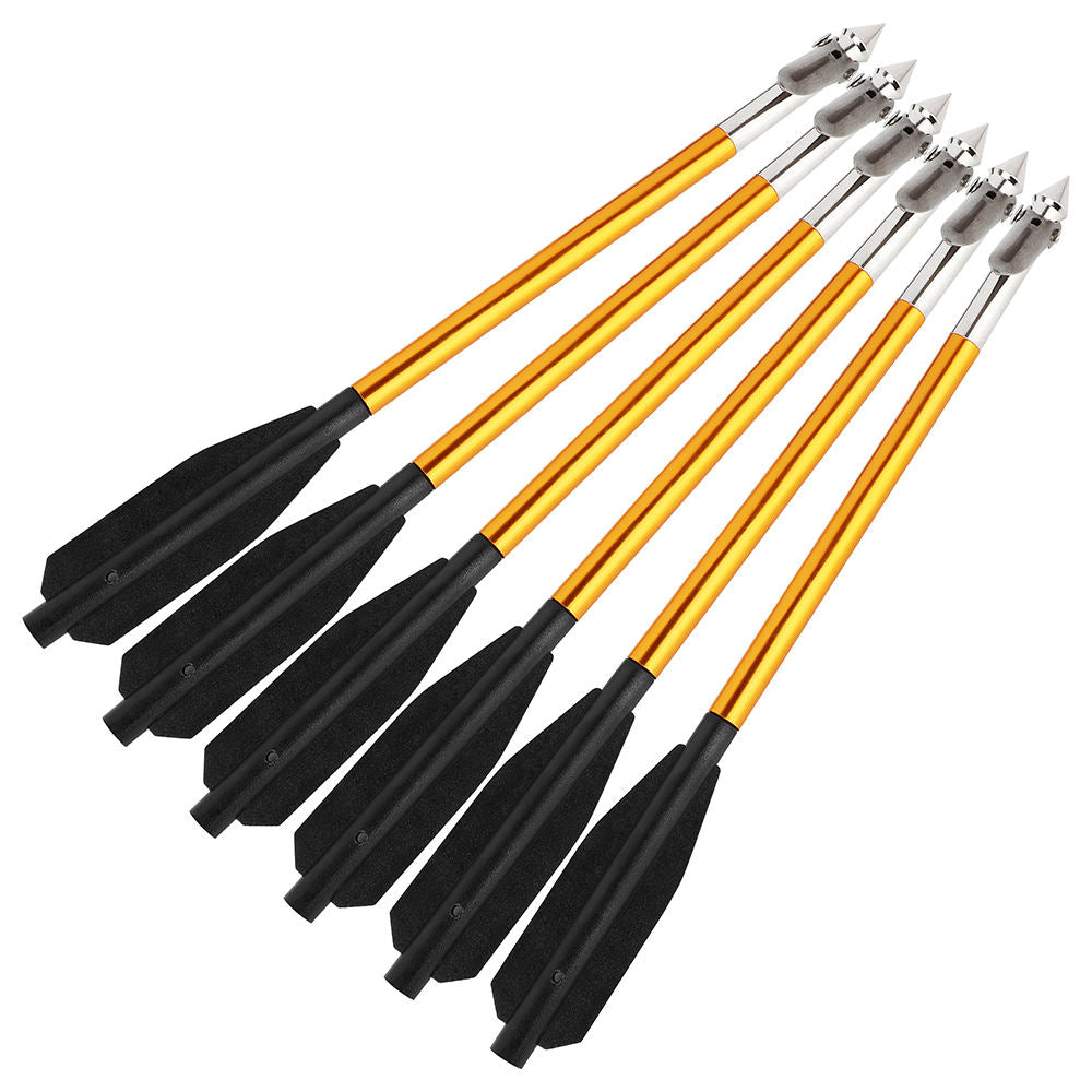 White Smoke 6.8'' Aluminum Fishing Bolts with Barbed Tip – Durable Bowfishing Arrows (6pcs Set) INDIAN SLINGSHOT