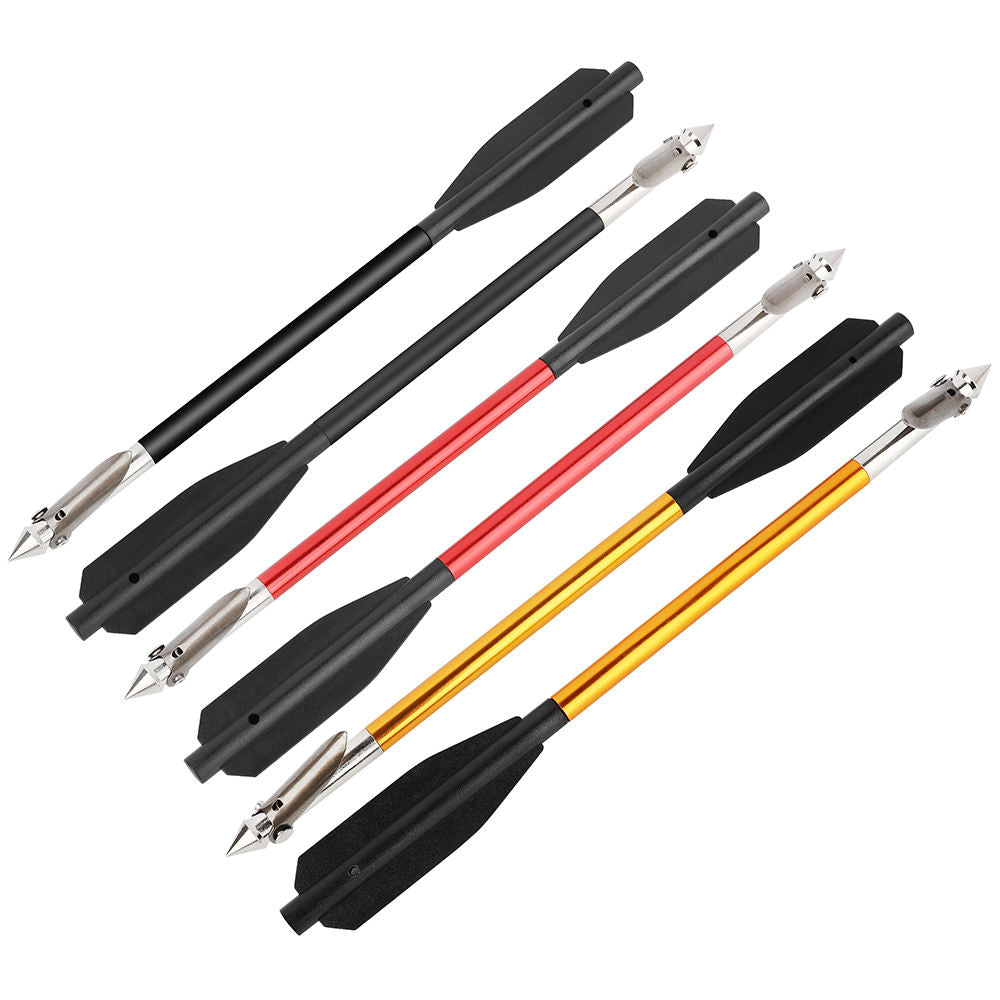 White Smoke 6.8'' Aluminum Fishing Bolts with Barbed Tip – Durable Bowfishing Arrows (6pcs Set) INDIAN SLINGSHOT