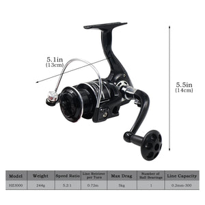 White Smoke Fishing Spinning Reel HZ2000/HZ3000/HZ4000 Metal Body Spinning Reel for River, Lake, Stream & Reservoir Fishing MARKSMAN