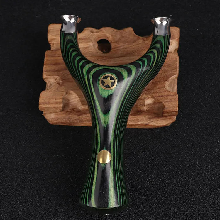 Black Five-Star Titanium Steel Slingshot | Vase Mouth Design MARKSMAN