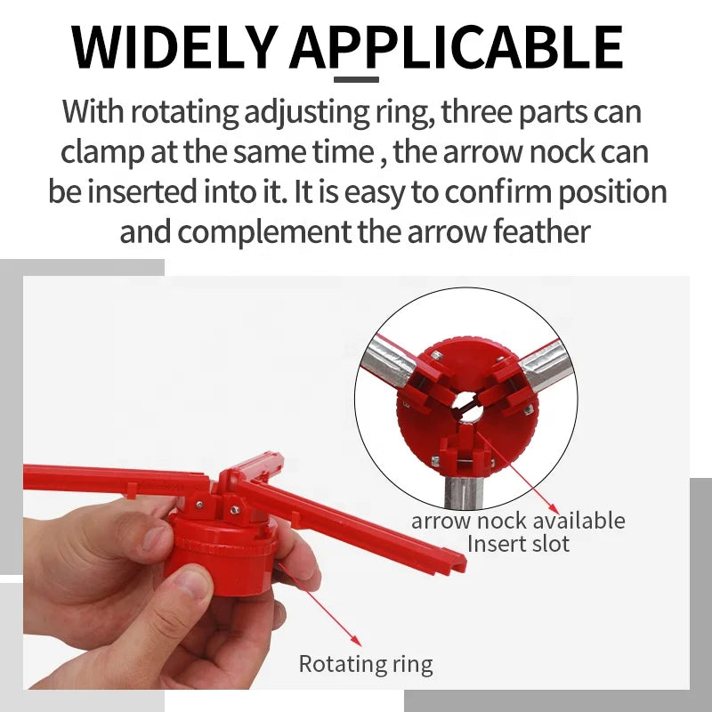 White Smoke SPG Fletching Jig — Adjustable ABS Arrow Feather Alignment Tool SPG