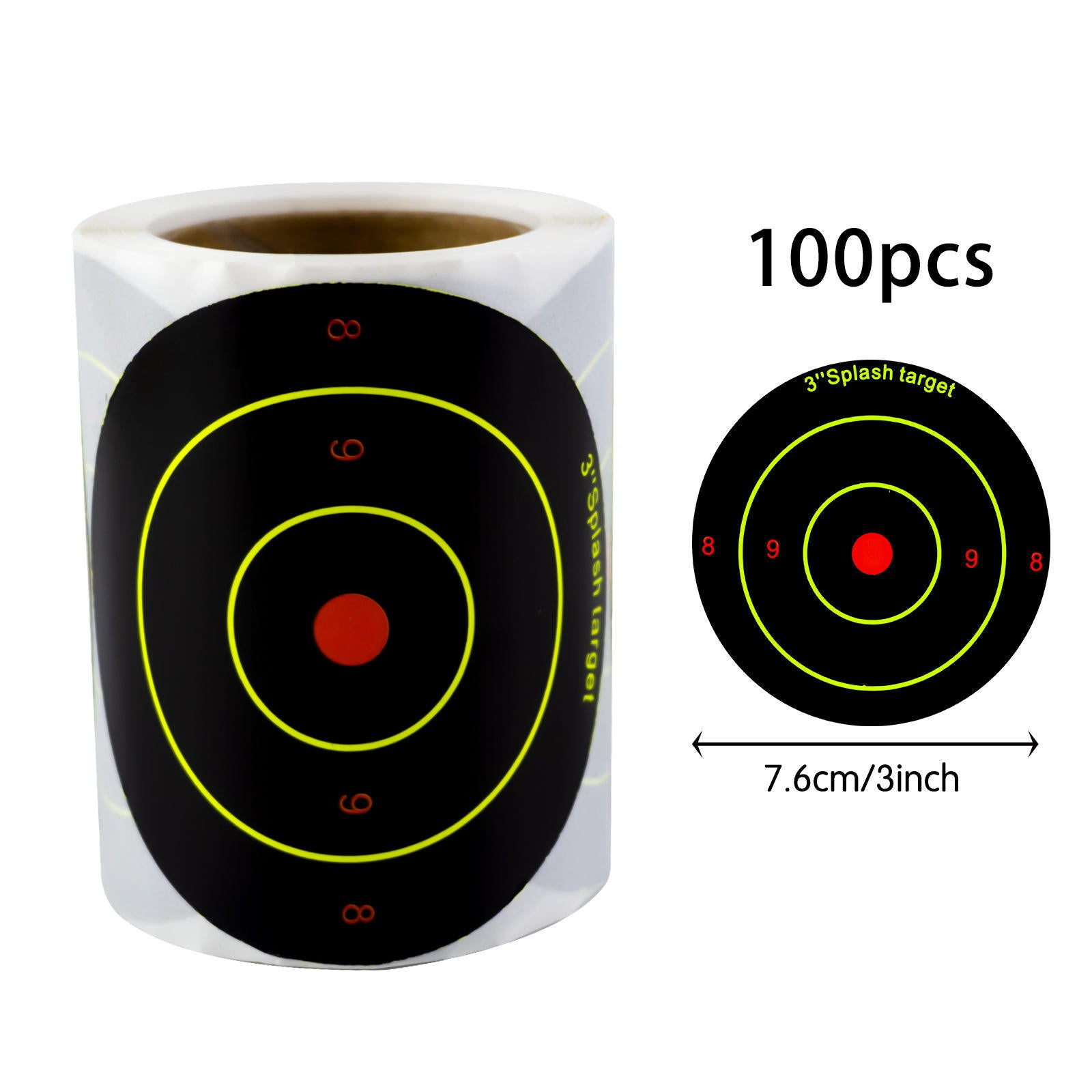 CLAMFORGE 3-Inch Fluorescent Yellow Splash Reactive Target Sticker