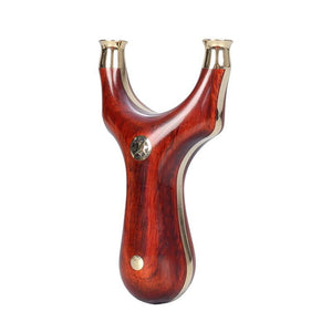 White Smoke Flying Tiger Wind Brass & Sandalwood Slingshot – Detachable Head, Solid Wood Handle INDIAN SLINGSHOT