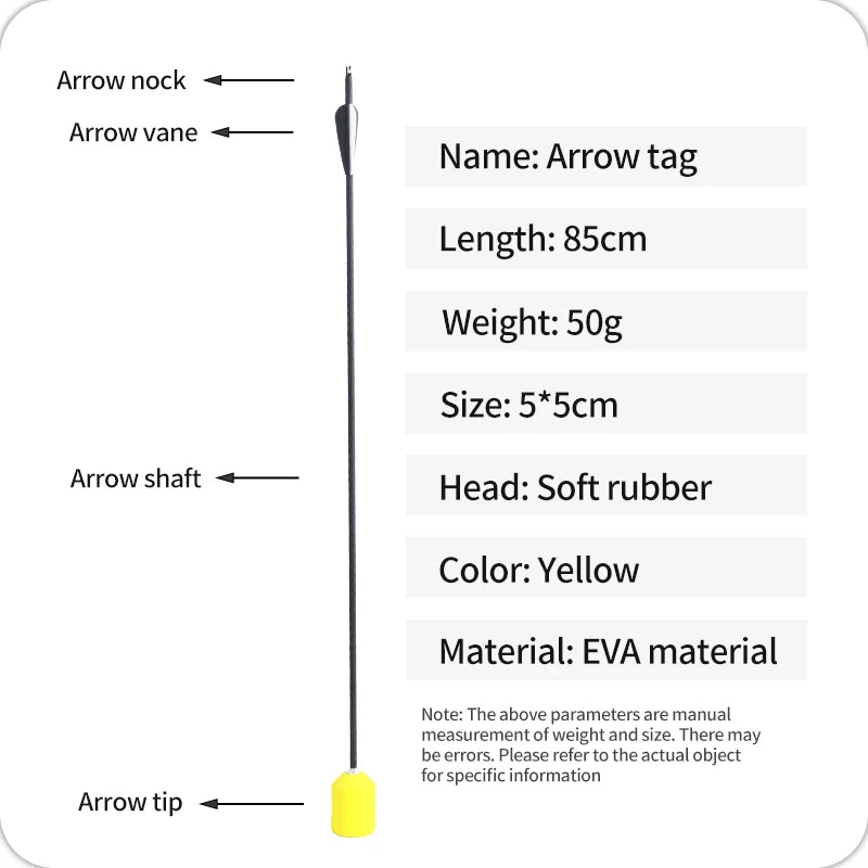 White Smoke SPG Foam Tip Fiberglass Arrow – Safe EVA Archery Tag Arrow 88cm SPG