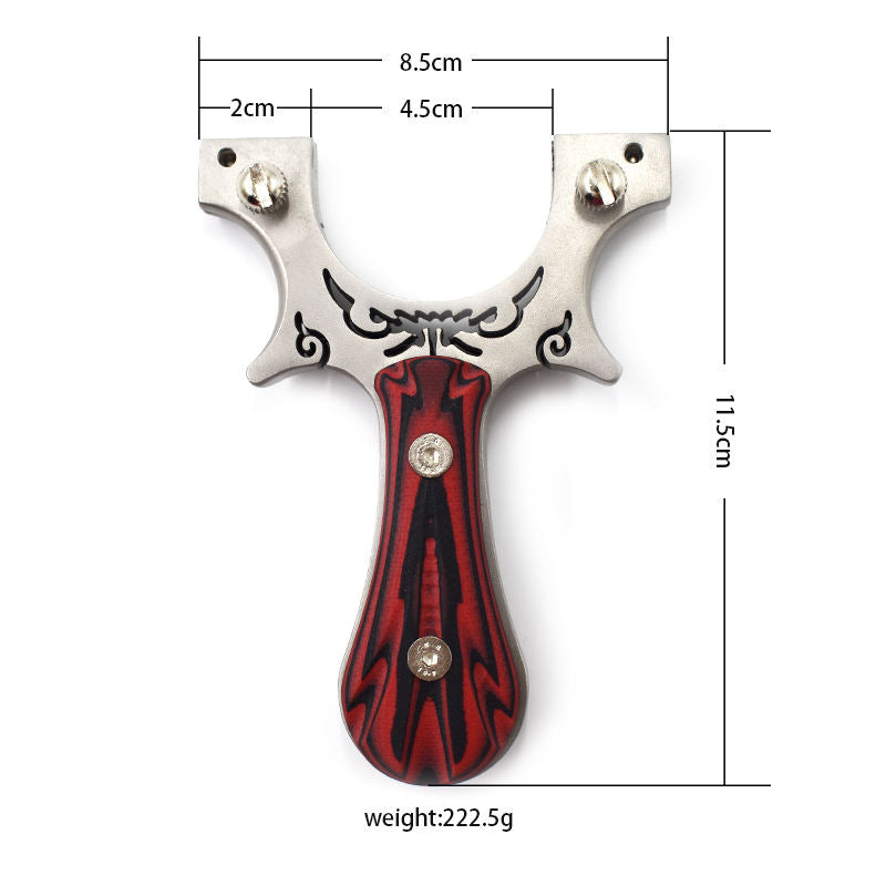 Light Gray Frowning Eye Wood Patch Slingshot MARKSMAN