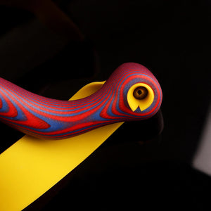 Black G10 Fried Dough Twists Slingshot – Red/Blue | Round Head Design INDIAN SLINGSHOT