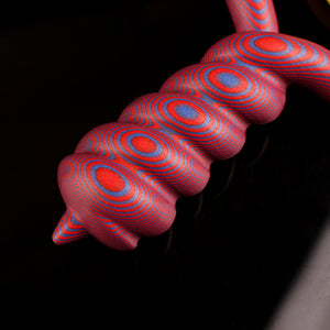 Black G10 Fried Dough Twists Slingshot – Red/Blue | Round Head Design INDIAN SLINGSHOT