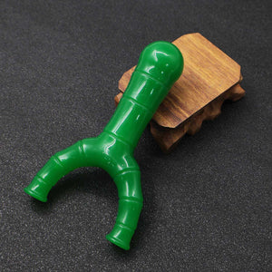 Dark Slate Gray GREEN BAMBOO ABS Resin Slingshot – Nature Inspired Bamboo Design Portable Outdoor Slingshot INDIAN SLINGSHOT