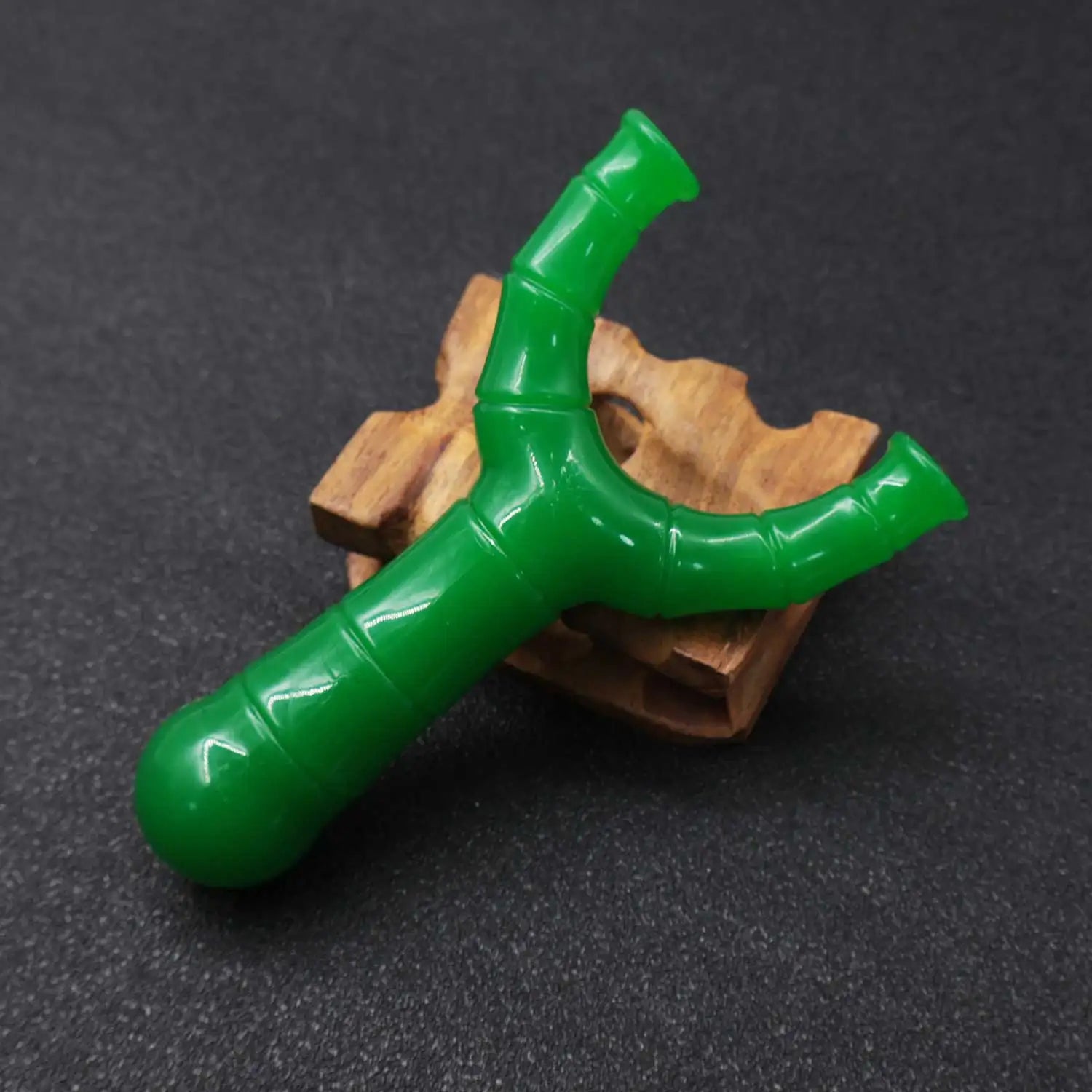 Dark Slate Gray GREEN BAMBOO ABS Resin Slingshot – Nature Inspired Bamboo Design Portable Outdoor Slingshot INDIAN SLINGSHOT