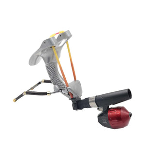White Smoke GRIPFANG Anti-Slip Aluminum Alloy Pulley Fishing Slingshot Combo MARKSMAN