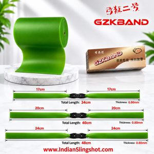 White Smoke GZK Translucent Green Flat Band – High Elasticity Natural Latex Rubber GZK