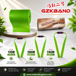 Lavender GZK Translucent Green Flat Band – High Elasticity Natural Latex Rubber GZK