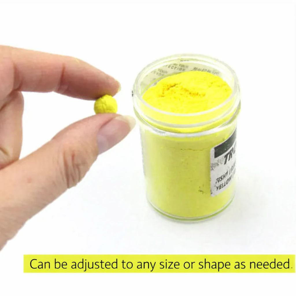 White Smoke Glitter Trout Fishing Dough Bait – Soft Scented Moldable MARKSMAN