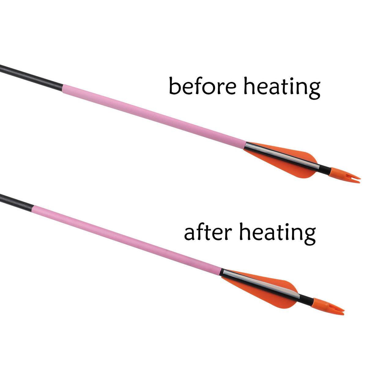 White Smoke Glow-in-the-Dark Arrow Heat Shrink Tubes 12pcs – Pink Luminous Archery Accessories MARKSMAN