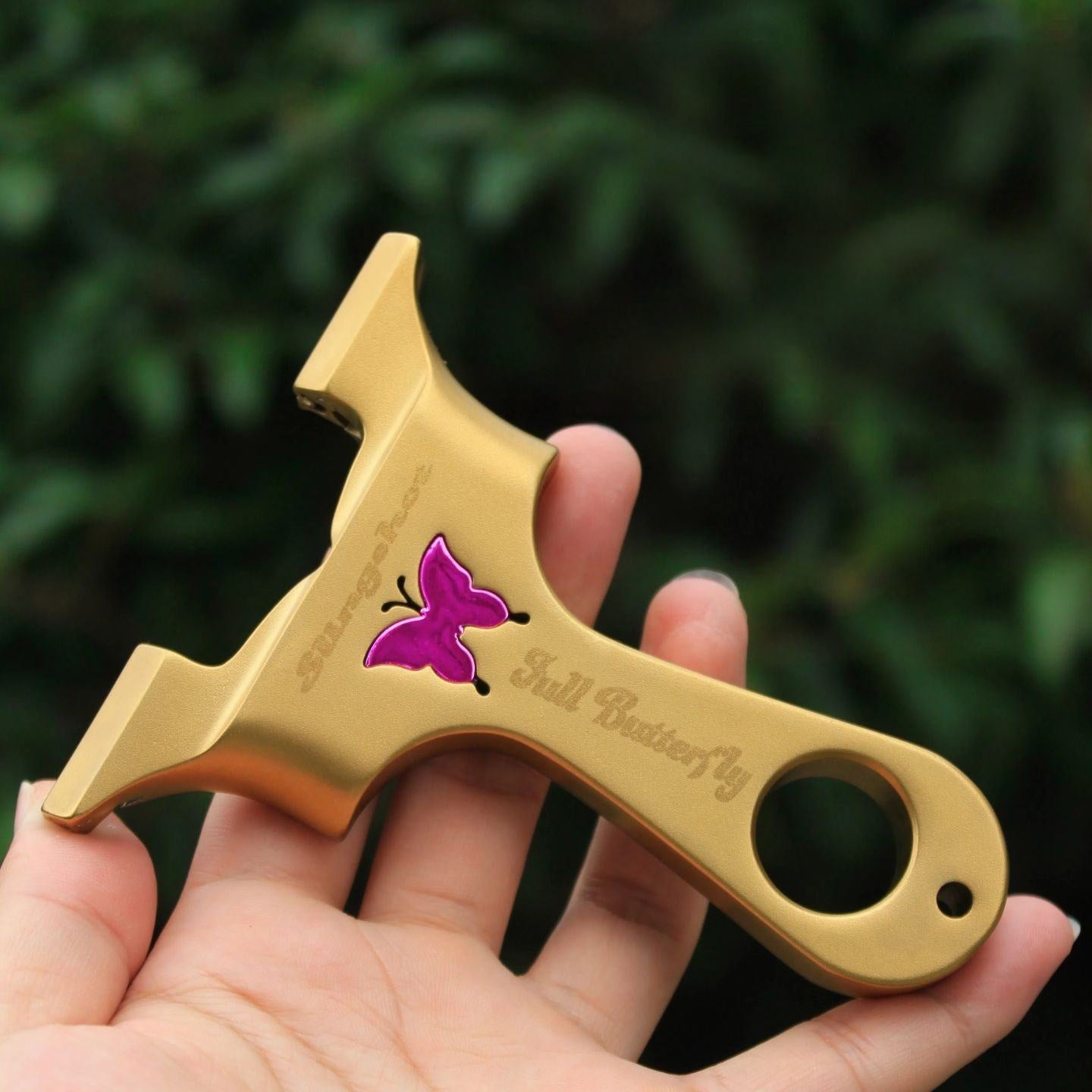 Black Gold Butterfly Stainless Steel Slingshot INDIAN SLINGSHOT