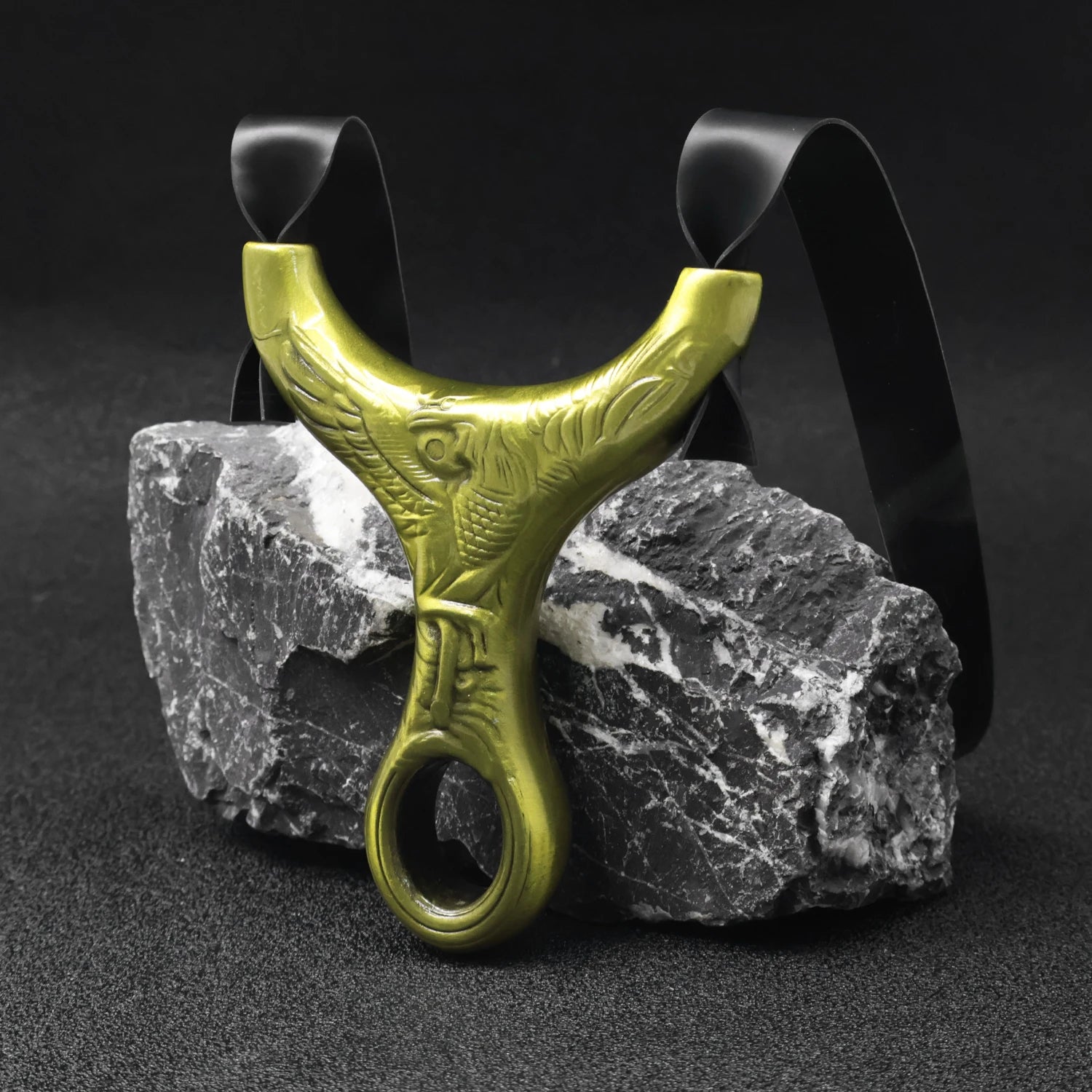 Dark Slate Gray Golden Talon Pro Eagle Engraved Metal Slingshot INDIAN SLINGSHOT
