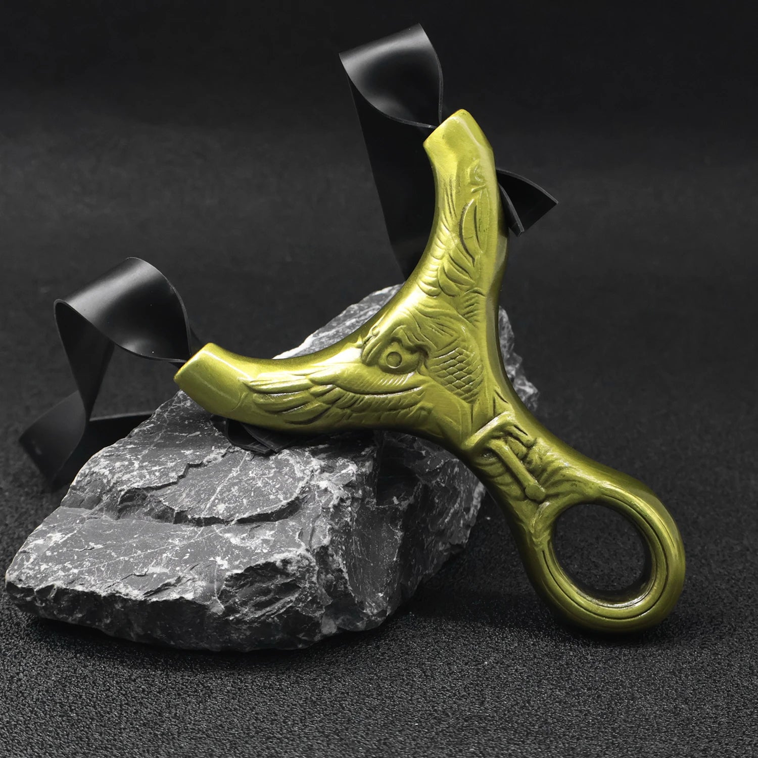 Dark Slate Gray Golden Talon Pro Eagle Engraved Metal Slingshot INDIAN SLINGSHOT