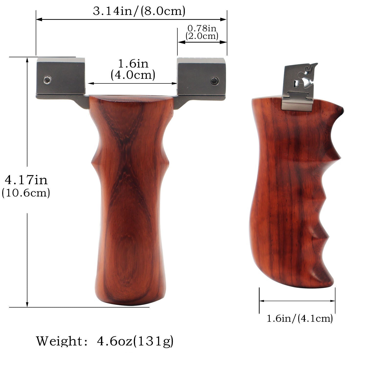 Saddle Brown Golden Titanium Alloy Dragon Teeth Slingshot MARKSMAN