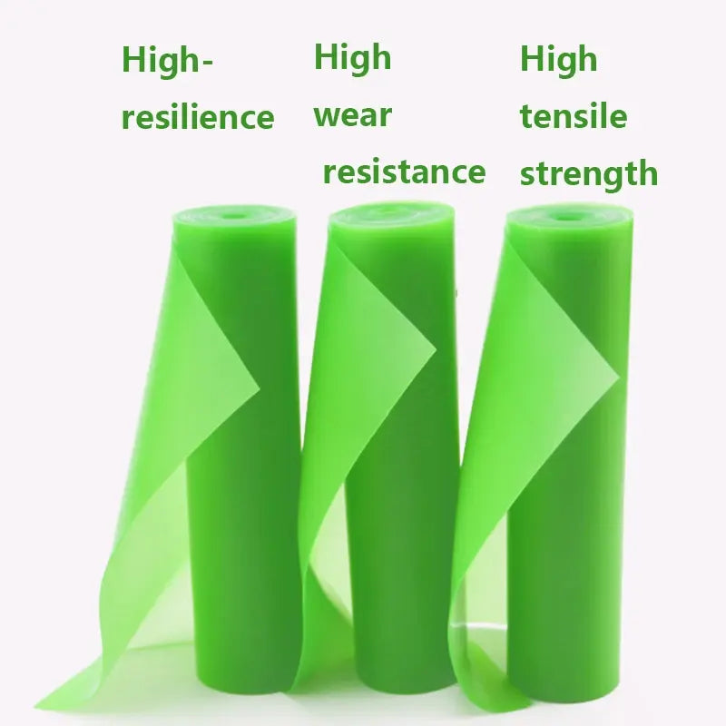 White Smoke GZK UPGRADED 2 Meters Transparent Green Natural Latex Elastic Rubber Band Roll (0.45–0.8 mm) GZK