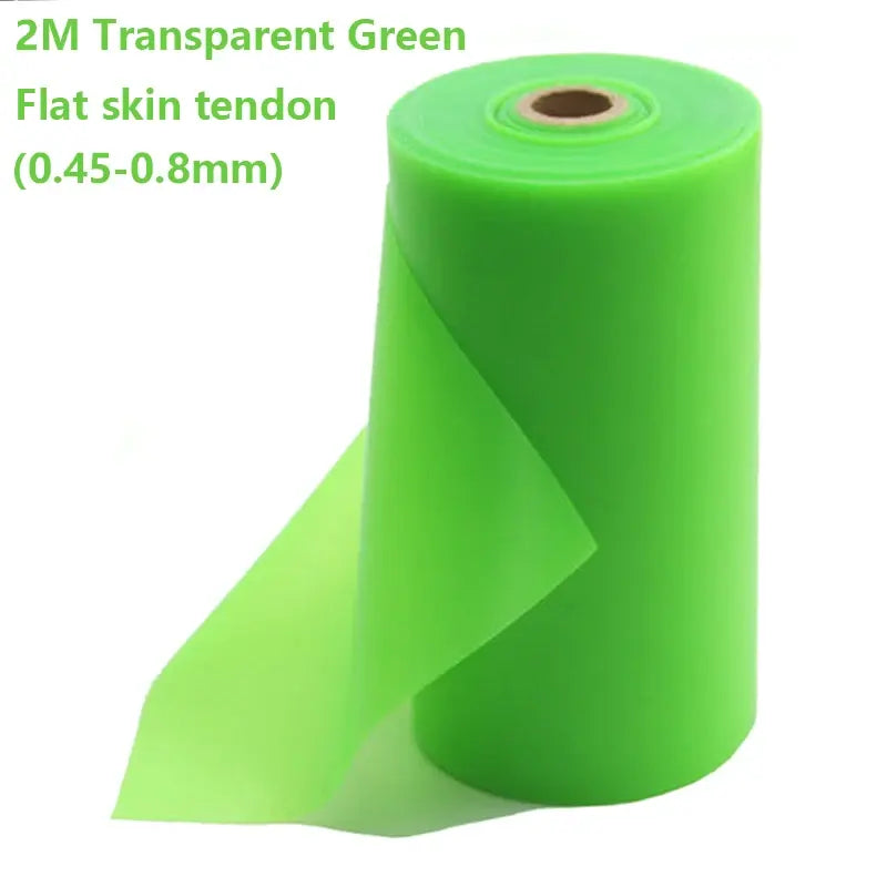 White Smoke GZK UPGRADED 2 Meters Transparent Green Natural Latex Elastic Rubber Band Roll (0.45–0.8 mm) GZK