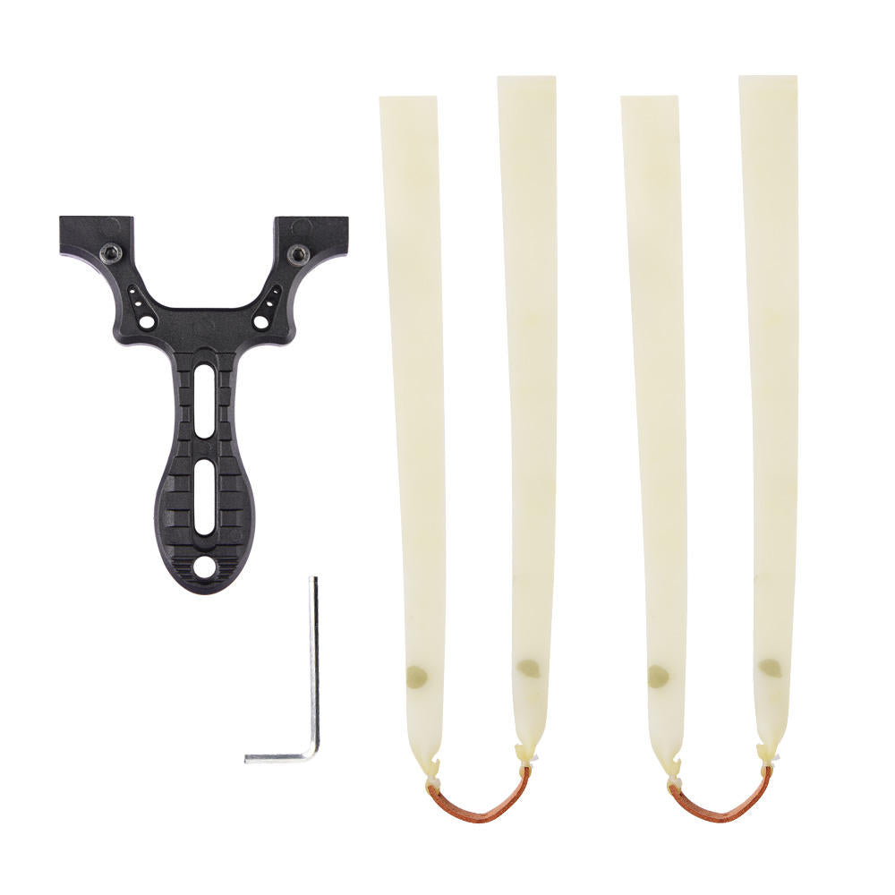 Antique White Green Plastic Slingshot Target Shooting with Flat Rubber Band Catapult SLINGSTER