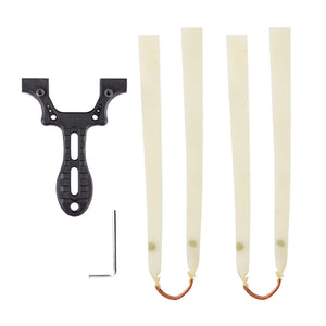 Antique White Green Plastic Slingshot Target Shooting with Flat Rubber Band Catapult SLINGSTER