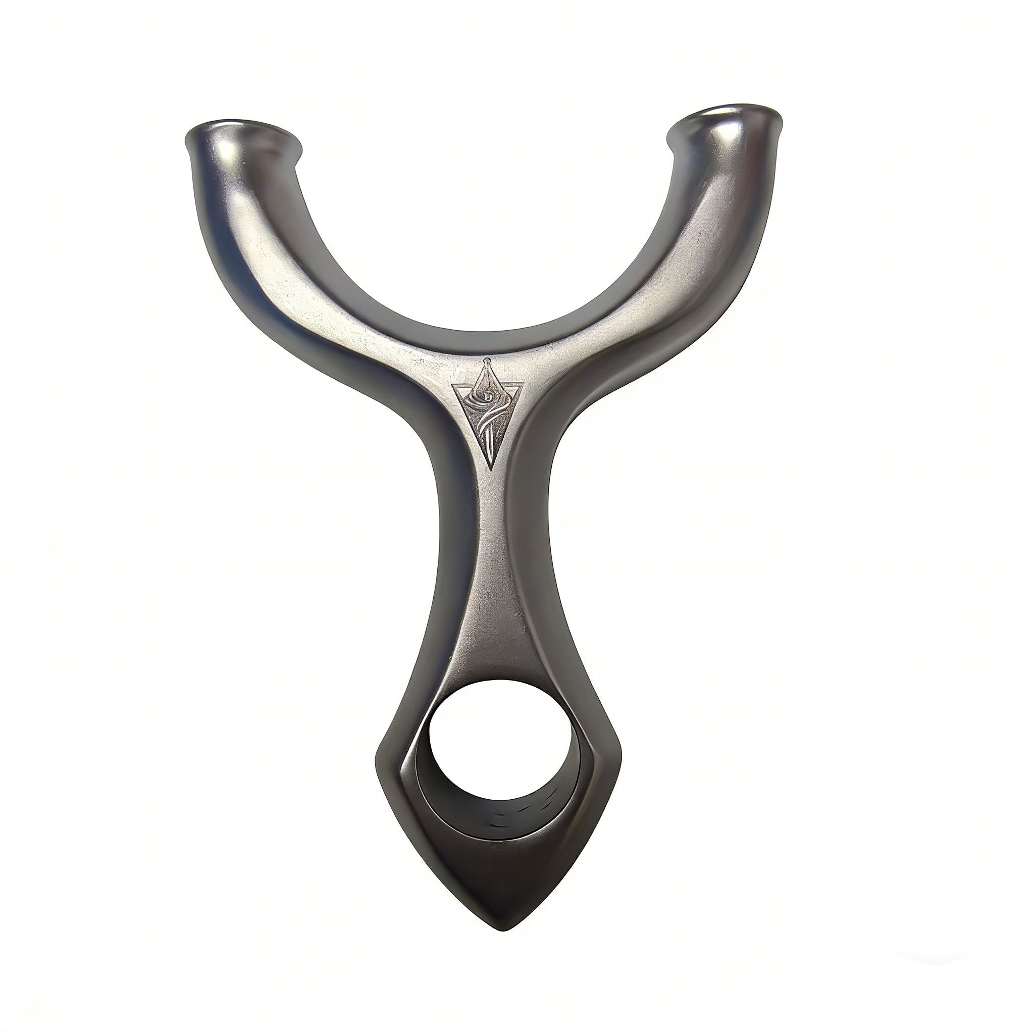 White Smoke GreyCore Stainless Steel Slingshot with Outdoor Buckle System and Flat Rubber Band INDIAN SLINGSHOT