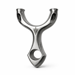 White Smoke GreyCore Stainless Steel Slingshot with Outdoor Buckle System and Flat Rubber Band INDIAN SLINGSHOT