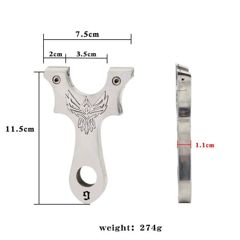 Light Gray Griffon G1 Stainless Steel Slingshot MARKSMAN