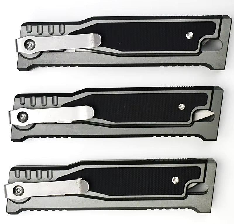 Black High-Grade Gravity pocket knife with Mechanical Physics Opening | EDC, Camping, Survival, or Self-defense MARKSMAN