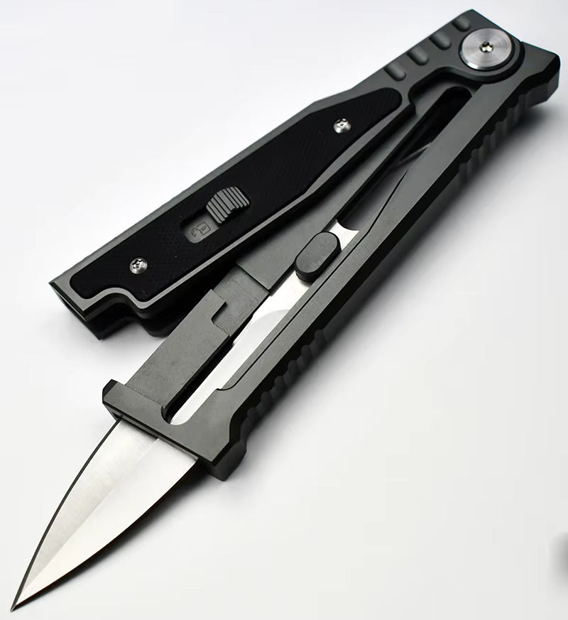 Dark Slate Gray High-Grade Gravity pocket knife with Mechanical Physics Opening | EDC, Camping, Survival, or Self-defense MARKSMAN