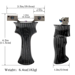 White Smoke HELIX Zinc Alloy Slingshot | Carbon Fiber Texture Handle MARKSMAN
