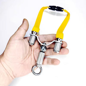 White Smoke Hawk Eye Ring Handle Stainless Steel Slingshot Quick Press Clip Compact Outdoor Slingshot INDIAN SLINGSHOT