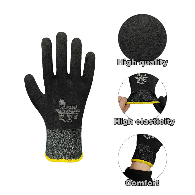White Smoke Heat Waterproof Thermal Gloves – Windproof Winter Gloves with Nitrile Coated Grip, Cut Resistant Level 5, HPPE Liner, Anti-Slip Sandy Finish for Men & Women INDIAN SLINGSHOT