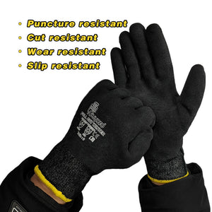 White Smoke Heat Waterproof Thermal Gloves – Windproof Winter Gloves with Nitrile Coated Grip, Cut Resistant Level 5, HPPE Liner, Anti-Slip Sandy Finish for Men & Women INDIAN SLINGSHOT
