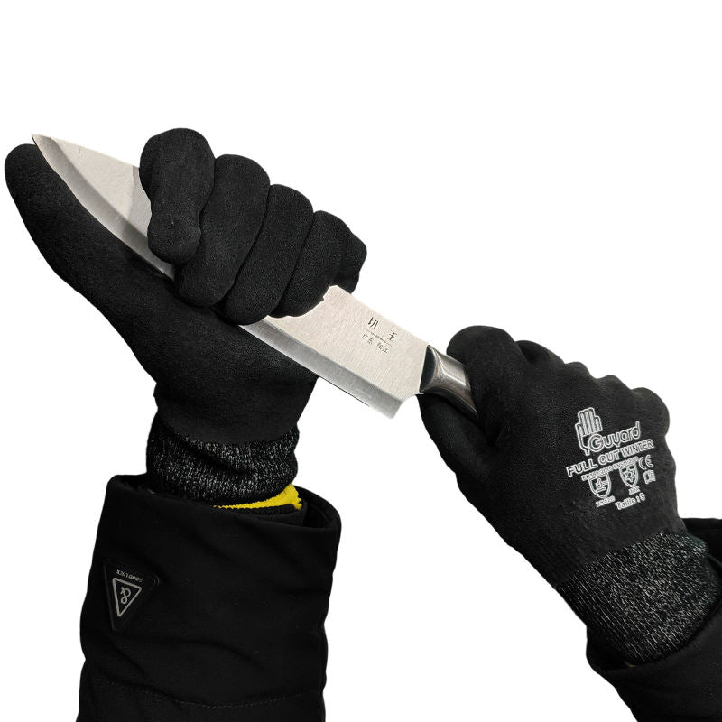 White Smoke Heat Waterproof Thermal Gloves – Windproof Winter Gloves with Nitrile Coated Grip, Cut Resistant Level 5, HPPE Liner, Anti-Slip Sandy Finish for Men & Women INDIAN SLINGSHOT