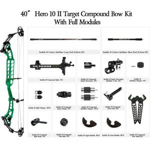 Light Gray Sanlida® Archery 40" Hero 10 II Compound Bow Kit With Full Modules SANLIDA